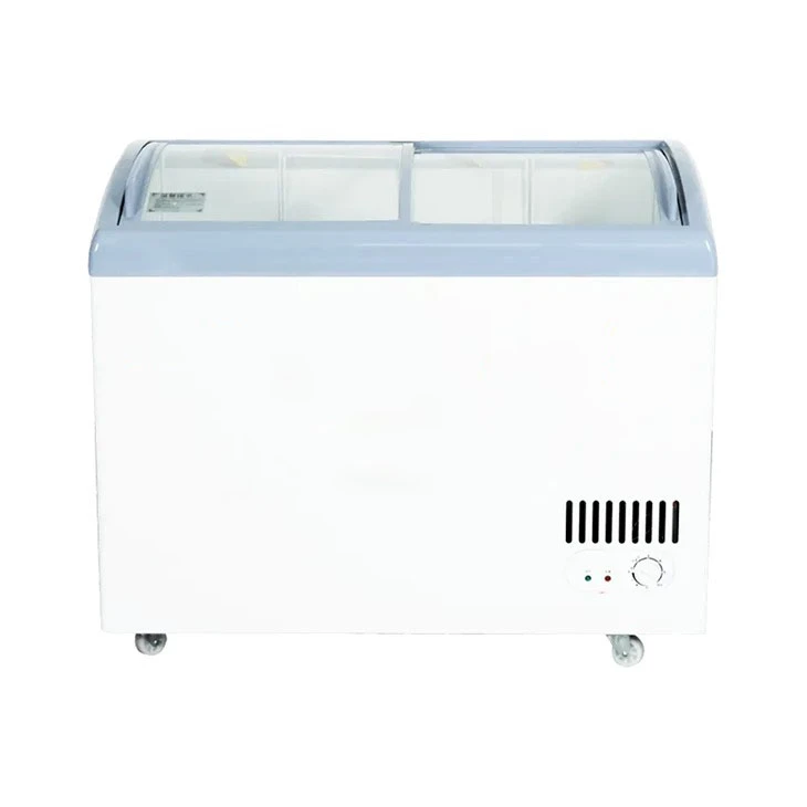 Curved Glass Ice Cream Freezer